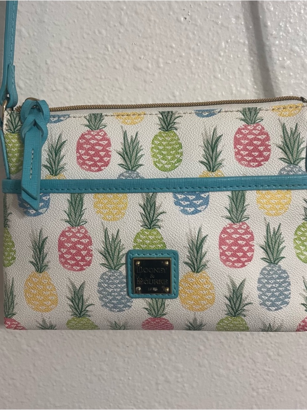Dooney & Bourke Tiki Pineapple Print Crossbody Bag - Multi/Turquoise